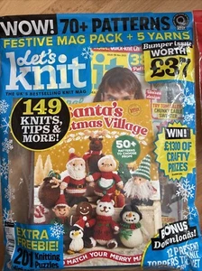 Lot Of 2 NEW Let’s knit Magazine Holiday Kits Nov/Dec ‘22 UK Patterns Ideas Yarn - Picture 1 of 7