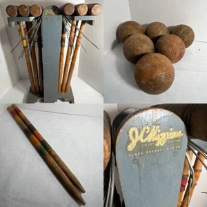 Vintage 1940’s J. C. Higgins, Sears, Roebuck Complete Croquet Set RARE ORIGINAL! - Picture 1 of 24