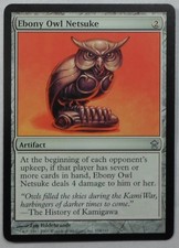 MAGIC THE GATHERING MTG 2005 SAVIORS OF KAMIGAWA EBONY OWL NETSUKE ARTIFACT CARD