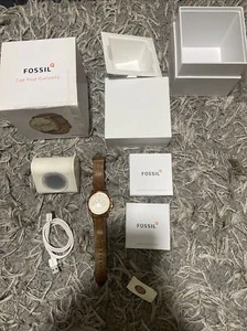 Fossil NDW1 Smartwatch Gen 1 Chronograph Q Grant Leather Band Rose Gold FTW10023 - Picture 1 of 24