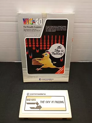 Vic-20 Commodore 1982 The Sky Is Falling Video Game Cartridge & Box  - Image 1 of 4