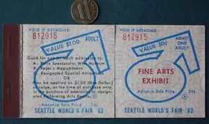 1962 Washington Seattle Weltausstellung Ticketbuch mit 3 Tickets noch drin------ - Bild 1 von 1