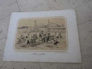 1850.gravure lithographie Combat de taureau (corrida).Lalaisse.z - Foto 1 di 2