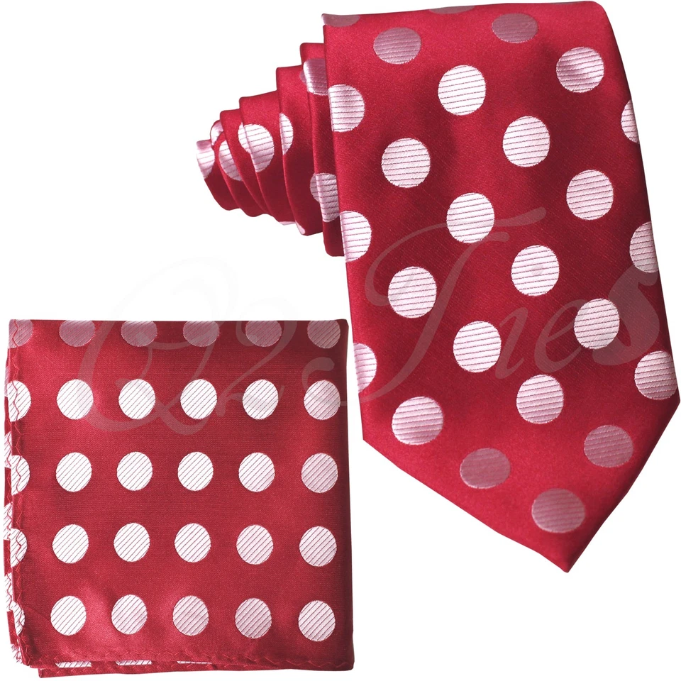 Conjunto de corbatas para el cuello y cuadrado de bolsillo atado a rayas grandes lunares graduación formal para hombre Foto 1 de 1