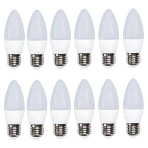 12 x E27 LED Candle Bulbs 6W 40W Lights Edison Screw Bulb Dimmable - Picture 1 of 2