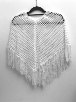 Snow White Easy Crochet Poncho Printed Pattern Do It Yourself - Image 1 of 4