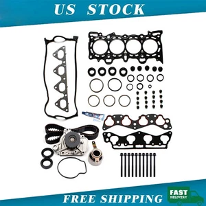 Head Gasket Bolts Set Timing Belt Kit Water Pump For 96-00 Honda Civic LX 1.6L - Picture 1 of 21