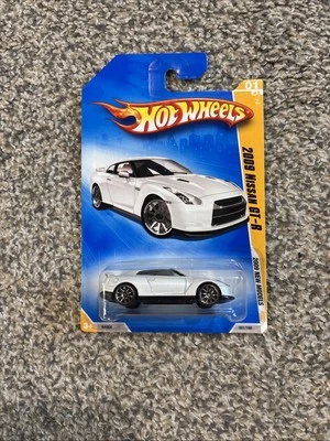 Nissan GT-R 2009 Hot Wheels nuevos modelos 1/42 variante blanca rueda de 10 velocidades Foto 1 de 4