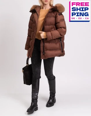 RRP €829 PEUTEREY Down Puffer Jacket IT42 US6 UK10 M Winterproof Fox Fur Hooded - Image 1 of 4