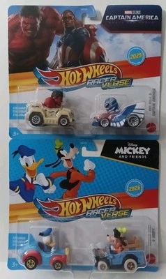 Hot Wheels Racer Verse Red Hulk & Captain America + Donald Duck & Goofy 2025 - Image 1 of 4
