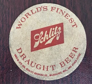 1972 Schlitz Beer Coaster World’s Finest Beer Schlitz On Tap - Picture 1 of 2