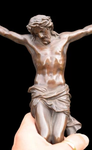 ⭐Large antique bronze corpus of Christ,attributed to F. Barbedienne.,crucifix - Picture 1 of 19