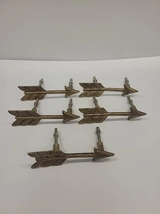5 Metal Arrow Drawer Cabinet Pulls Knobs Handles Gold Brass - Picture 1 of 5