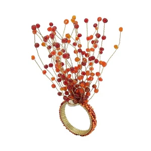 Serviettenring mit Perlen Burst Design (4er Set), orange - Bild 1 von 4