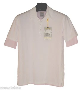 POLO homme SOUL EDGE blanc & rose taille M NEUF - Picture 1 of 4
