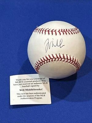 WILL MIDDLEBROOKS AUTOGRAPH ROML BASEBALL MLB Authenticated Red Sox Signed Auto - Image 1 of 4