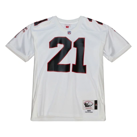 Atlanta Falcons Deion Sanders Mitchell & Ness White 1991 NFL Authentic Jersey Cover
