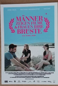E251 Filmplakat - Karte MÄNNER ZEIGEN FILME & FRAUEN IHRE BRÜSTE - Picture 1 of 1