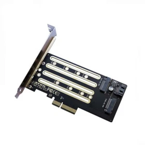 Carte adaptateur PCIe X4 pour disque dur double usage SSD NVME SATA M.2 NGFF - Photo 1/5