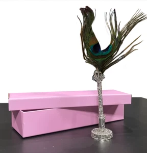Wizarding Trunk Harry Potter Professor Lockhart Peacock Feather Quill Pen &Stand - Picture 1 of 5