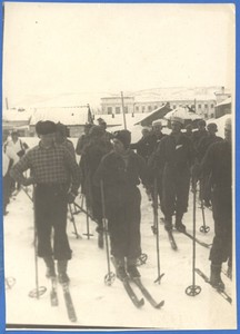 Guys at the Start Ski run Sakhalin Island 1943? Vintage photo