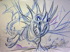 DreamWorks Dragons Riders of Berk SIGNIERT DAN KUBAT handgezeichnete Charakterkunst - Bild 1 von 2