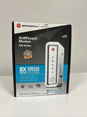 Motorola Arris Surfboard Modem SB6141 White DOCSIS 3.0 400 Series 581902-022-00 - Image 1 of 4