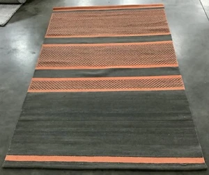 DGREY / ORNG 4'-0" x 6'-0" Broken Thread Rug, Reduced Price 1172670347 KLM952C-4 - Picture 1 of 3