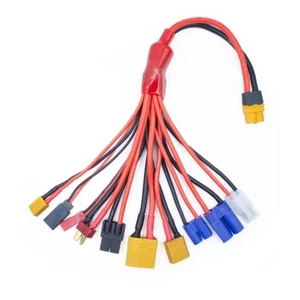 RC Lipo Battery Charger Adapter Connector 10 in 1 Multi Splitter Wire XT60H Plug - Picture 1 of 4
