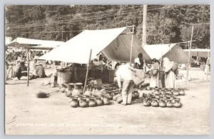 Postkarte RPPC Mexiko Jalisco Amecameca Verkäufermarkt Vintage unbespielt - Bild 1 von 2