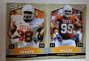 Brian Orakpo/Roy Miller 2009 SAGE Hit Gold Rookies, #48 & 36 Texas Longhorns - Foto 1 di 2