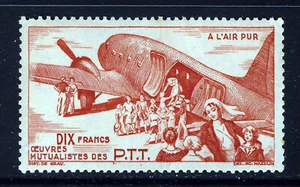 FRANCE 1940s 10 Fr. Postal Workers Insurance Fund Cinderella MNH - Picture 1 of 2