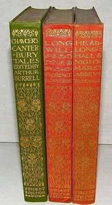 3 VINTAGE BOOKS CANTERBURY TALES LONG WIL HEADLONG NIGHTMARE DENT DUTTON 1908 - Picture 1 of 4
