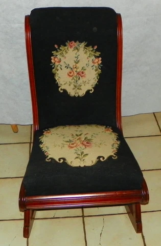 Solid Cherry Needlepoint Sewing Rocker / Rocking Chair  (R204) Cover