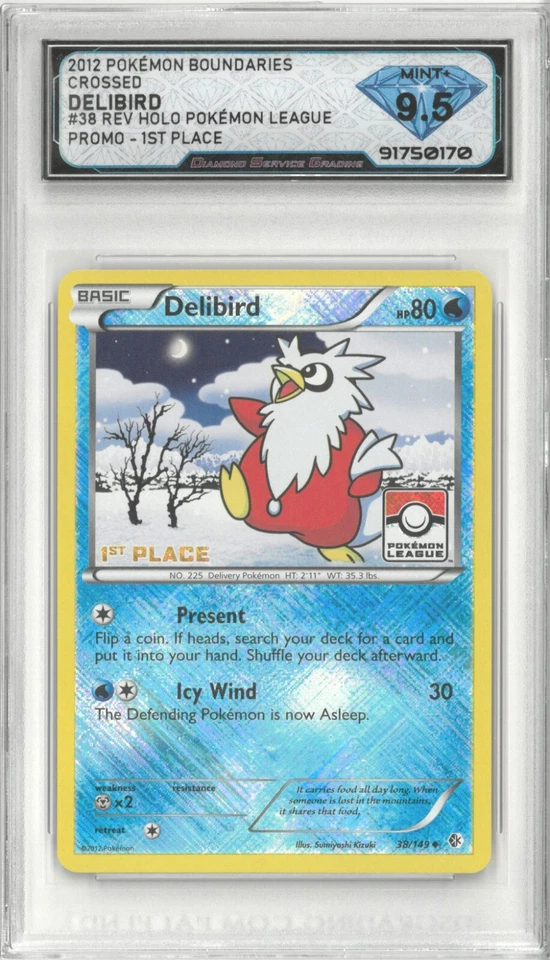 2012 Pokémon Boundaries Crossed DELIBIRD #38 League 1st Place 💎 DSG 9.5 Mint+ - Image 1 of 1