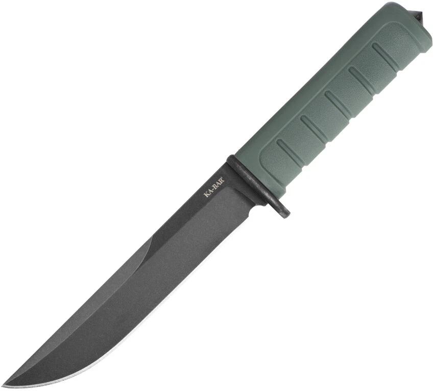 KA-BAR Dust I Fixed Blade Knife Green 6.12 Inch Plain Black Clip Point KA6100