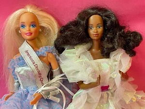 Barbie Dolls 1984 Crystal Barbie AA African American 1991 American Beauty Queen - Picture 1 of 3
