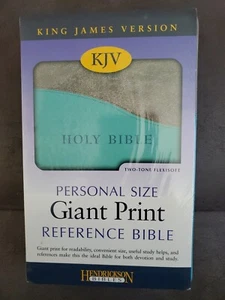 KJV Personal Size Giant Print Reference Bible (Flexisoft, Gray/Turquoise Sealed - Bild 1 von 2