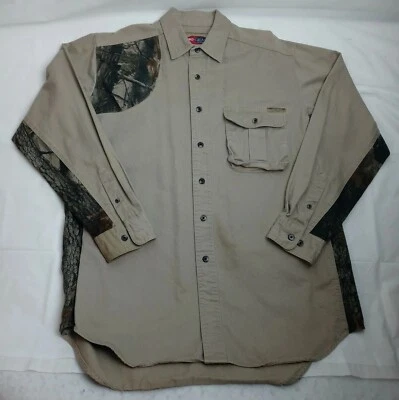 Pro Gear by Wrangler Shooting Shirt Size Large Men Camo Hunting Button Front  - Image 1 of 4