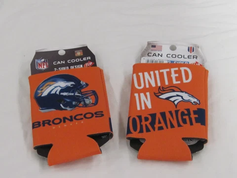 DENVER BRONCOS UNITED IN ORANGE 12OZ NFL TWO CAN COOLER PACKAGE NEW TWO SIDED Cover