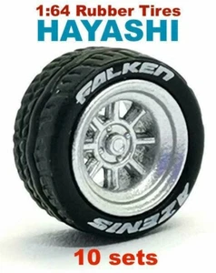 1:64 wheels - Hayashi rims rubber tire fit 1/64 diecast model cars - 10 sets - Bild 1 von 5