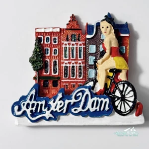Fahrradkultur in Amsterdam Niederlande 3D Souvenir Kühlschrank Kühlschrankmagnet - Bild 1 von 5