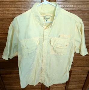 Clearwater Outfitters Mens Large Fishing Shirt Short Sleeve Button Up Yellow - Picture 1 of 4