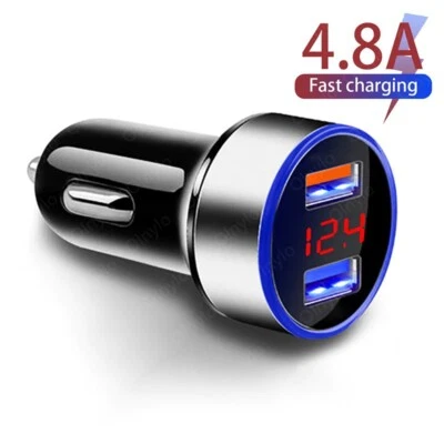 Mini Dual USB Car Charger Lighter Fast Charging Cigarette LED For Mobile Phone - Image 1 of 4