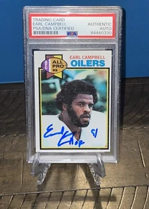 Earl Campbell Autograph Signed 1979 Topps Rookie Card w/ HOF 91 - PSA/DNA Auto - Picture 1 of 2