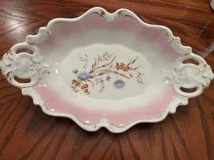 Vintage KPM Porcelain 19th Century Oblong Serving Bowl, Hand Painted, Small Chip - Picture 1 of 14
