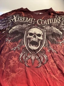 Graphic Affliction Xtreme Couture Tshirt Maniche Corte Uomo Taglia XL Vintage - Foto 1 di 10