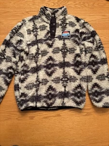 Texas Sherpa Pullover 1/4 Knopf Sweatshirt Medium Patagonia Style weich - Bild 1 von 4