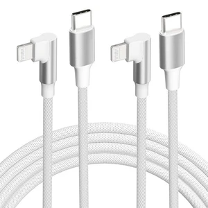 Cable USB C a Lightning para iPhone,【Paquete de 2 Certificados MFi de 6 pies】Ángulo recto 90... - Imagen 1 de 7