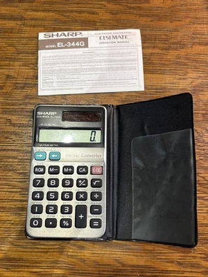 Sharp ELSI MATE EL 344G Solar Powered Vintage Calculator - Image 1 of 4